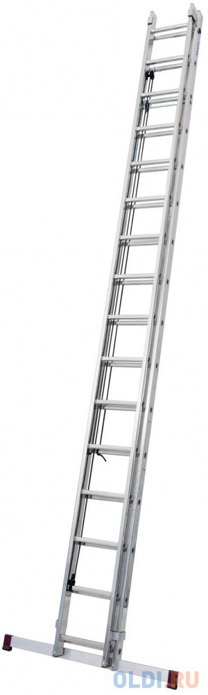 Двухсекционная лестница с тросом CORDA 2х14, размер 390х41х14 см 030511 - фото 4