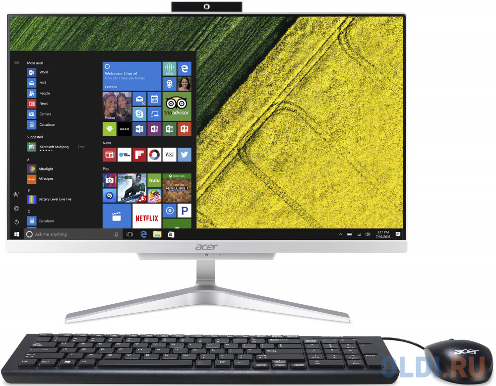 Моноблок 21.5" Acer Aspire C22-320 1920 x 1080 AMD A9-9425 4Gb 1 Tb AMD Radeon R5 Endless OS серебристый DQ.BBHER.007 DQ.BBHER.007