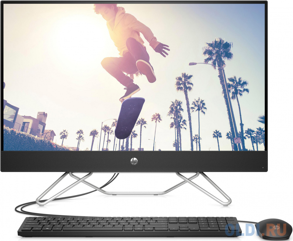 HP 27-cb0029ur NT 27" FHD(1920x1080) AMD Ryzen3 5300U, 8GB DDR4 3200 (2x4GB), SSD 256Gb, AMD integrated graphics, noDVD, kbd&mouse wired, HD