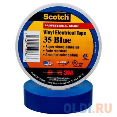 

Лента 3M Scotch 35 7000031670 изоляционная ПВХ 19x20000мм синий