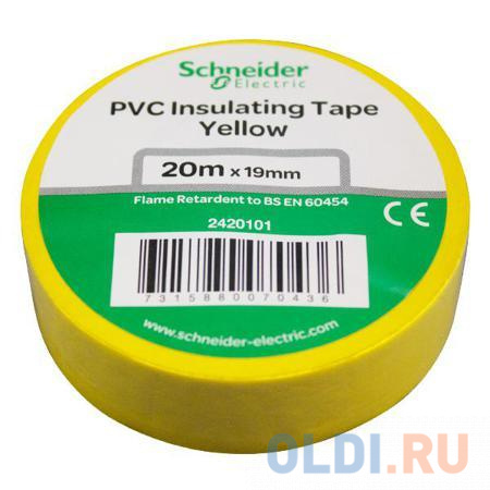

Изолента SCHNEIDER ELECTRIC 469217 пвх 19мм рул.20м жел.