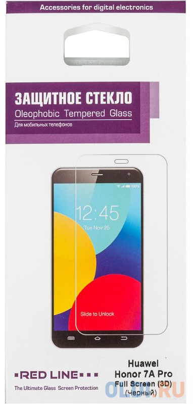 

Защитное стекло для экрана Redline черный для Huawei Honor 7A Pro 3D 1шт. (УТ000014478)