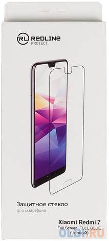 

Защитное стекло для экрана Redline черный для Xiaomi Redmi 7 прозрачная 1шт. (УТ000017750)