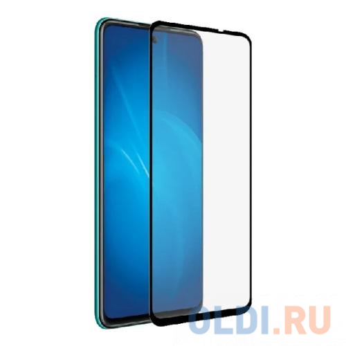 Закаленное стекло с цветной рамкой (fullscreen+fullglue) для Huawei P Smart 2021/Honor 10X Lite DF hwColor-124 (black)
