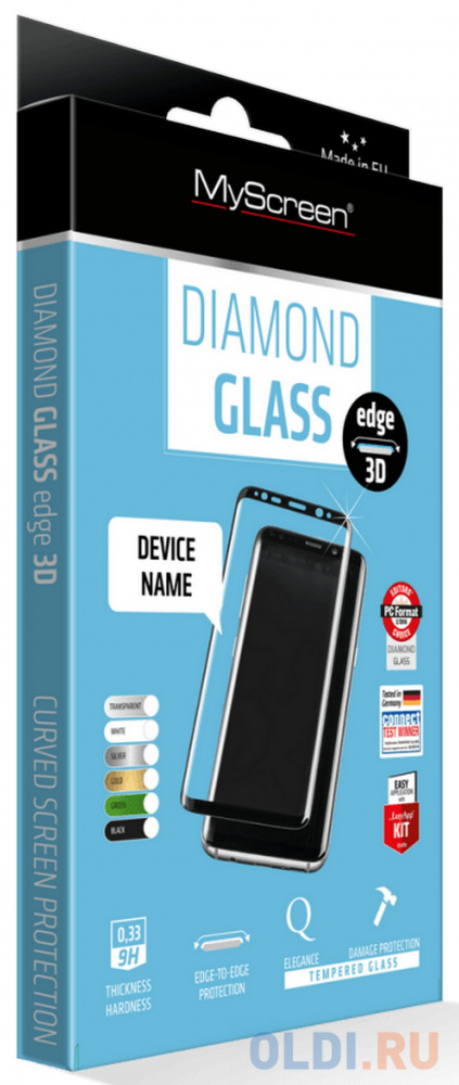 

Защитное стекло Lamel MyScreen 3D DIAMOND Glass EA Kit для Samsung Galaxy S7 Edge белый