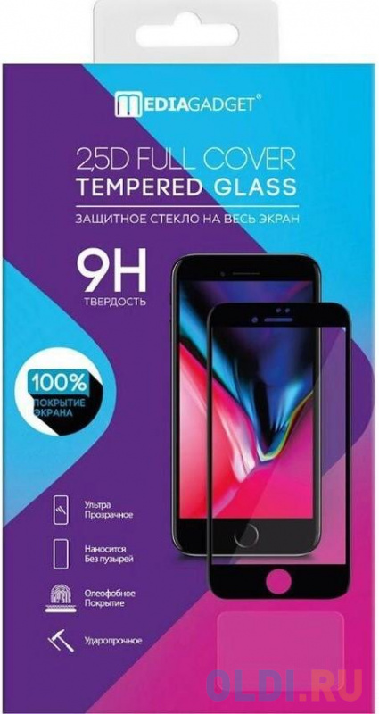 

MEDIAGADGET MGFCH9XPFGBK Защитное стекло 2.5D FULL COVER GLASS для Honor 9X Pro (полноклеевое,черная рамка)