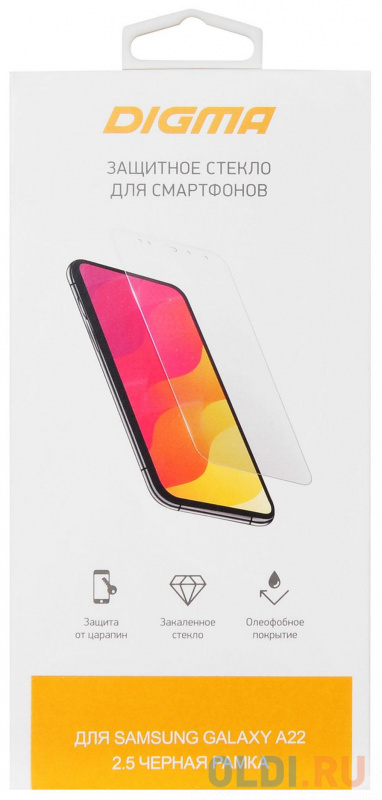 

Защитное стекло для экрана Digma DGG2SAA22A для Samsung Galaxy A22 2.5D 1шт.