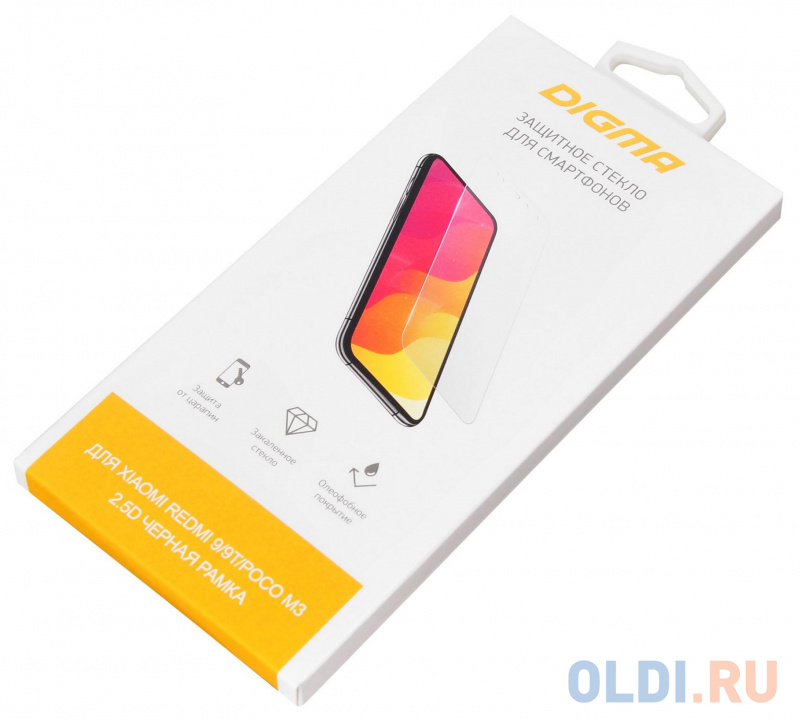 Защитное стекло для экрана Digma DGG2XPM3AA для Xiaomi Redmi 9/9T/Poco M3 2.5D 1шт. фото