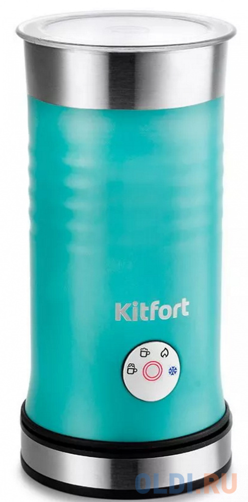 Вспениватель молока KITFORT КТ-786-2 0,24л, цвет бирюзовый, размер 100 х 100 х 210 мм