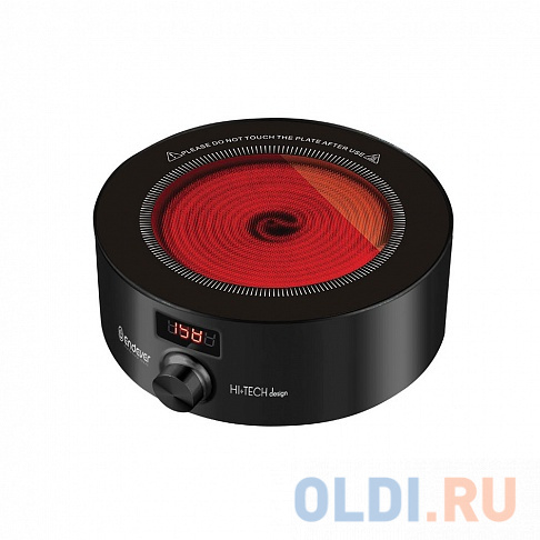 

Плитка стеклокерамическая Endever Skyline DP-45B, 1500 Вт., таймер, LED-дисплей, 1 конфорка, чёрный