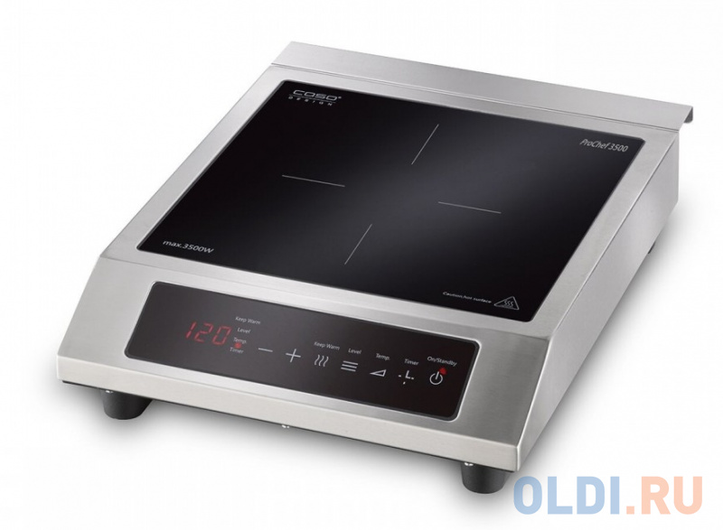 Индукционная электроплитка CASO Pro Chef 3500 серебристый чёрный фото