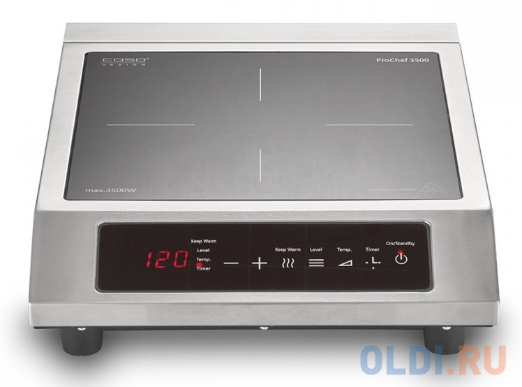 Индукционная электроплитка CASO Pro Chef 3500 серебристый чёрный фото