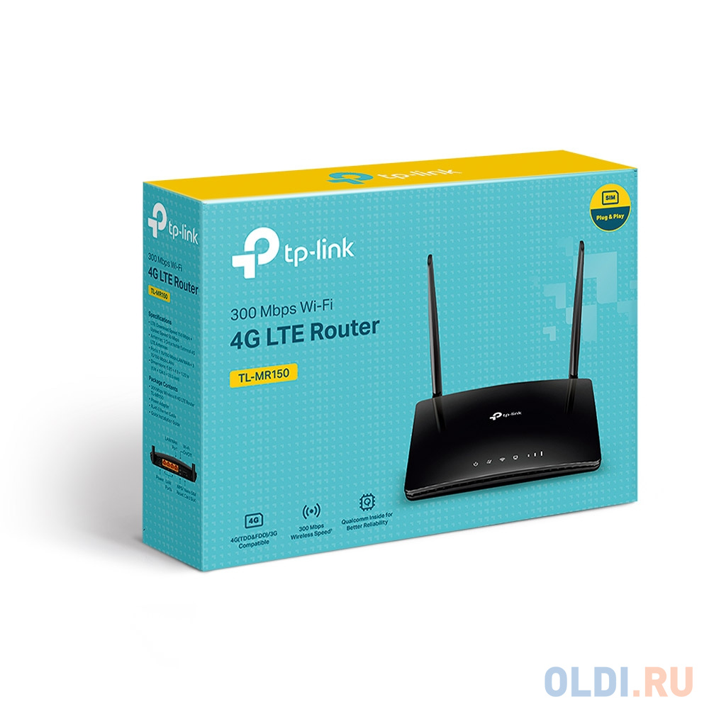 Беспроводной маршрутизатор TP-LINK TL-MR150 802.11bgn 300Mbps 2.4 ГГц 4xLAN черный фото