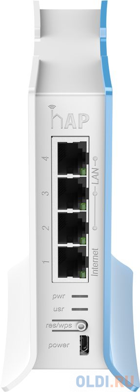 Беспроводной маршрутизатор MikroTik RB941-2ND-TC 802.11bgn 2.4 ГГц 3xLAN белый синий - фото 4