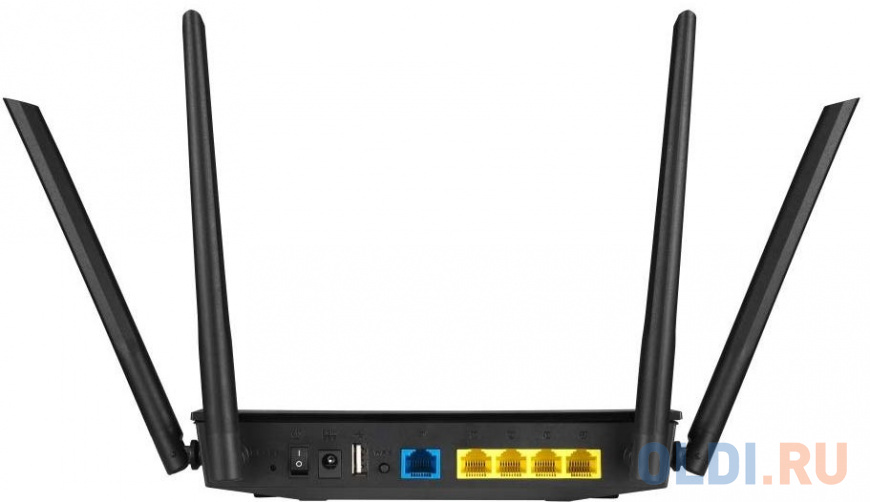 Беспроводной маршрутизатор ASUS RT-AC59U 802.11abgnac 1467Mbps 2.4 ГГц 5 ГГц 4xLAN USB черный 90IG0540-BO9400 - фото 3