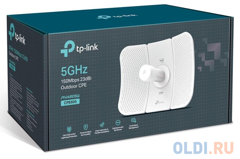 Точка доступа TP-LINK CPE605 802.11abgn 150Mbps 5 ГГц 1xLAN белый от OLDI