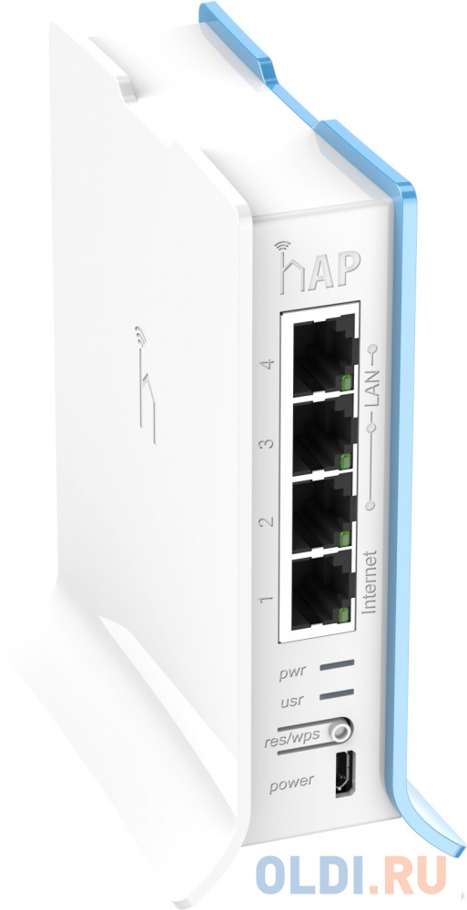 Маршрутизатор MikroTik RB941-2nD-TC hAP lite  with 650MHz CPU, 32MB RAM, 4xLAN, built-in 2.4Ghz 802.11b/g/n 2x2 two chain wireless with integrated ant фото