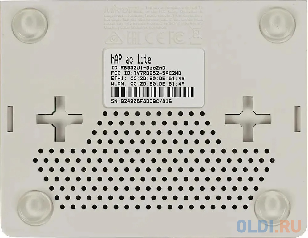Маршрутизатор MikroTik RB952Ui-5ac2nD hAP ac lite  with 650MHz CPU, 64MB RAM, 5xLAN, built-in 2.4Ghz 802.11b/g/n two chain wireless with integrated an фото