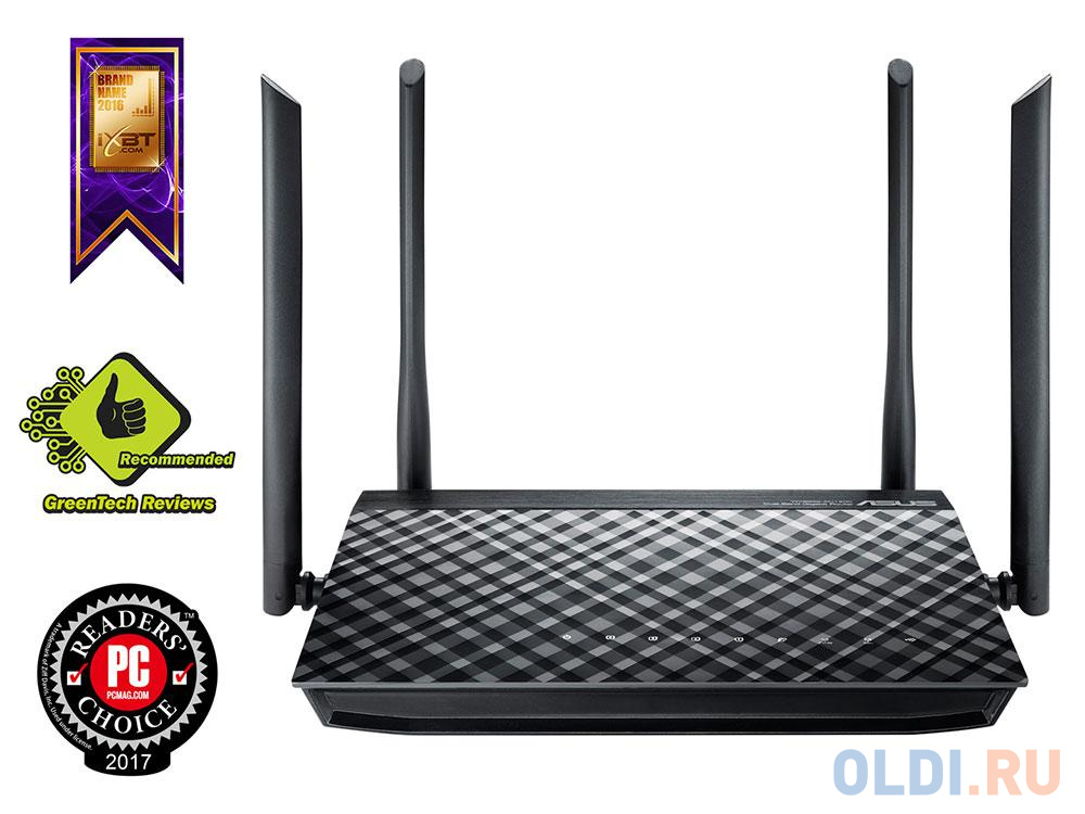 Wi-Fi роутер ASUS RT-AC1200 asus xt8 w 1 pk роутер из 1 точек доступа 802 11b g n ac ax до 574 4804мбит c 2 4 5 ггц белый 90ig0590 mo3g30
