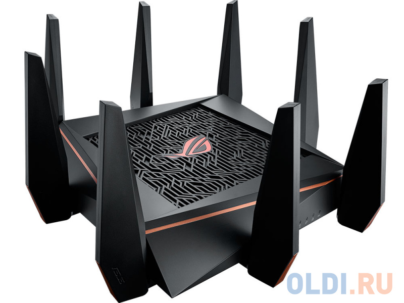 

Игровой Wi-Fi роутер ASUS GT-AC5300 Трехдиапазонный маршрутизатор (2.4 ГГц 4 x 4; 5 ГГц-1 4 x 4; 5 ГГц-2 4 x 4) с поддержкой Wi-Fi 802.11a/b/g/n/ac/