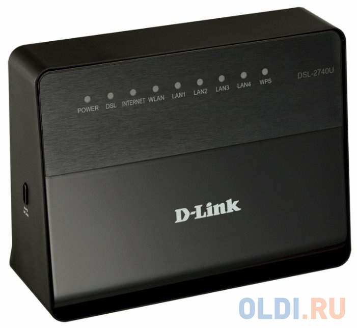 Беспроводной маршрутизатор ADSL D-Link DSL-2740U/R1A 802.11bgn 300Mbps 2.4 ГГц 4xLAN черный DSL-2740U/R1A - фото 2