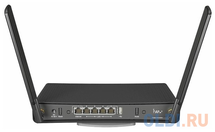 Wi-Fi роутер MikroTik hAP ac3 802.11abgnac 1167Mbps 2.4 ГГц 5 ГГц 4xLAN черный RBD53iG-5HacD2HnD фото