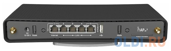 Wi-Fi роутер MikroTik hAP ac3 802.11abgnac 1167Mbps 2.4 ГГц 5 ГГц 4xLAN черный RBD53iG-5HacD2HnD фото