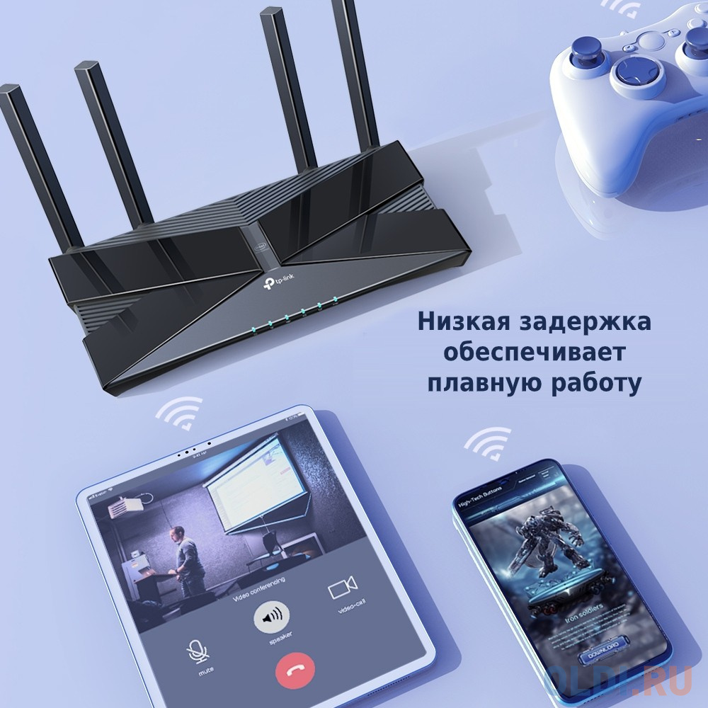 Wi-Fi роутер TP-LINK Archer AX50 802.11ax 3000Mbps 2.4 ГГц 5 ГГц 4xLAN USB черный фото