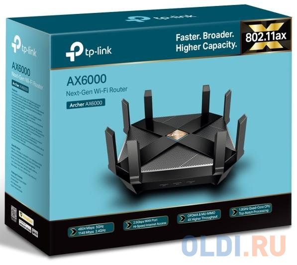 Роутер беспроводной TP-Link Archer AX6000 AX6000 10/100/1000BASE-TX фото