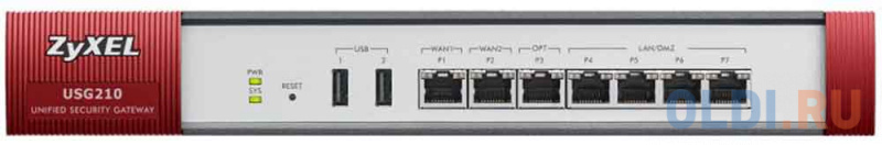

Межсетевой экран Zyxel USG210 4xLAN USB серебристый