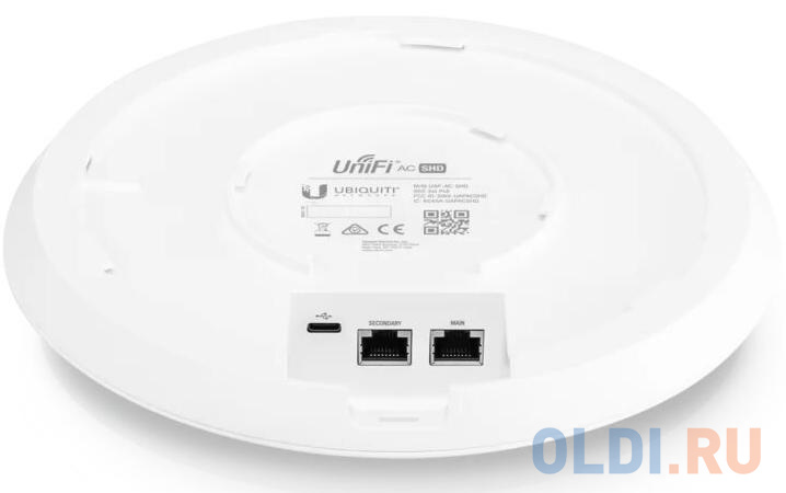 Точка доступа [UAP-AC-SHD-EU] Ubiquiti UniFi AP AC SHD Wave2 AC AP, Security and BLE, 2x GLAN, MIMO 4x4, усиление 8 дБ, потребление 20 Вт фото