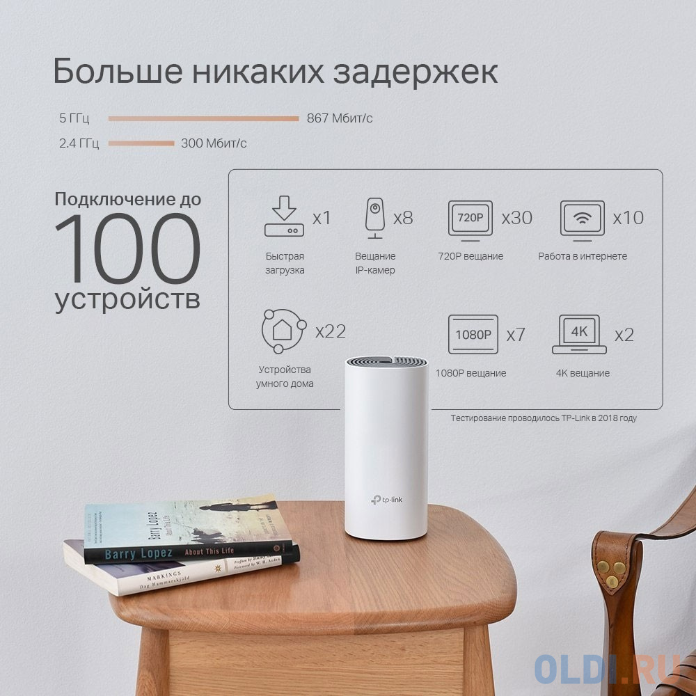 Wi-Fi система TP-LINK DECO P9(2-PACK) 802.11abgnac 1167Mbps 2.4 ГГц 5 ГГц 2xLAN белый фото