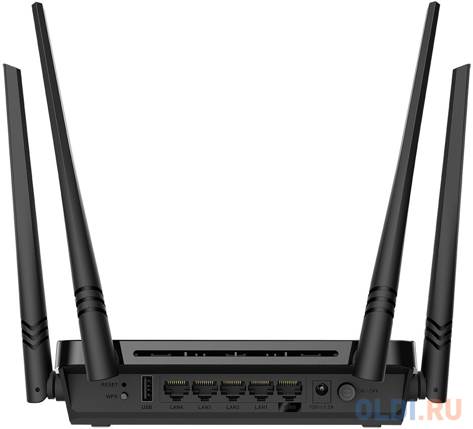 Wi-Fi роутер D-Link DIR-825/RU/I1A 802.11aс 867Mbps 2.4 ГГц 5 ГГц 4xLAN USB LAN черный фото