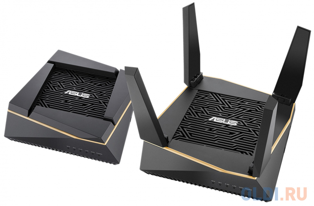 Wi-Fi роутер ASUS RT-AX92U(2-PK) 802.11abgnacax 6071Mbps 2.4 ГГц 5 ГГц 5 ГГц 4xLAN черный фото
