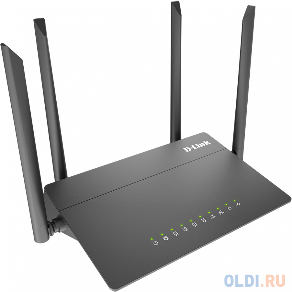 Беспроводной маршрутизатор D-Link DIR-815/RU/R4A 802.11abgnac 867Mbps 2.4 ГГц 5 ГГц 4xLAN USB черный фото