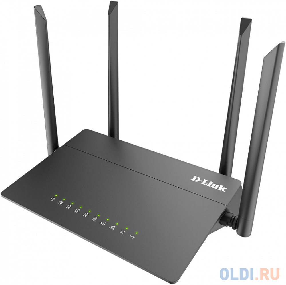 Беспроводной маршрутизатор D-Link DIR-815/RU/R4A 802.11abgnac 867Mbps 2.4 ГГц 5 ГГц 4xLAN USB черный фото