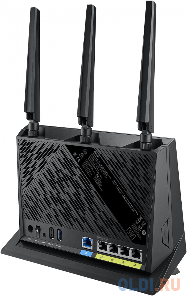 ASUS RT-AX86S // роутер 802.11 a/b/g/n/ac/ax, до 861 + 4804Мбит/c, 2,4 + 5 гГц, 3 антенны, USB, GBT+2,5GBT LAN ; 90IG05F0-MO3A00 от OLDI