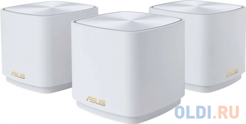 

ASUS XD4 (W-3-PK)// роутер, из 3 точек доступа, 802.11b/g/n/ac/ax, до 574 + 1201Мбит/c, 2,4 + 5 гГц, белый ; 90IG05N0-MO3R20