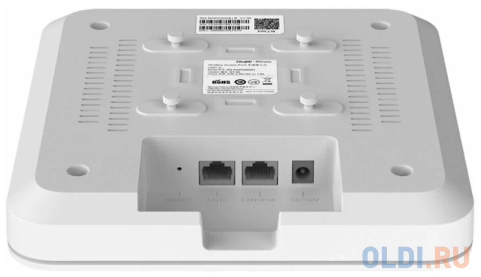 Reyee AC1300 Dual Band Ceiling Mount Access Point, 867Mbps at 5GHz + 400Mbps at 2.4GHz, 2 10/100/1000base-t Ethernet uplink port, Internal Antennas,su RG-RAP2200(E) - фото 4