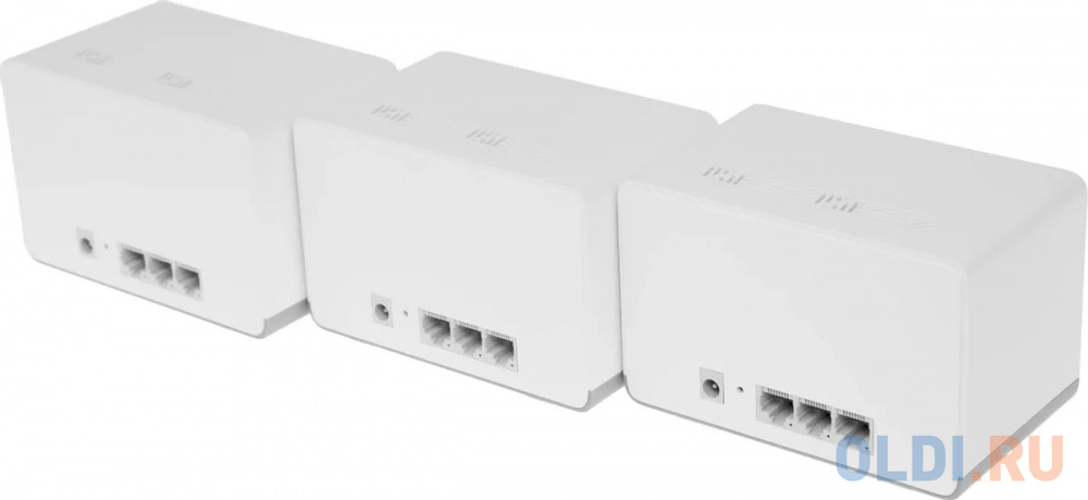Бесшовный Mesh роутер Mercusys Halo H70X(3-pack) AX1800 10/100/1000BASE-TX компл.:устройство/крепления/адаптер белый (упак.:3шт) фото
