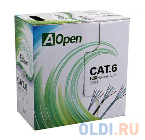 

Кабель Aopen ANC614-57CU CAT6_4X2X0.57MM_305M Cu 0.5 mm