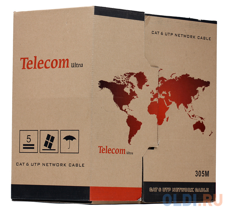 Кабель "Telecom" Ultra Pro (TU634057) UTP 4 пары кат.6 бухта 305м (Омедненный) фото