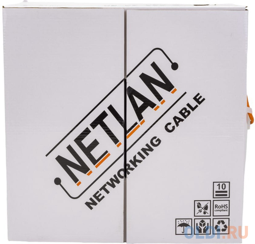 Кабель NETLAN EC-UU004-5E-LSZH-OR U/UTP 4 пары, Кат.5e (Класс D), 100МГц, одножильный, BC (чистая медь), внутренний, LSZH нг(B)-HF, оранжевый, 305м Вид№2