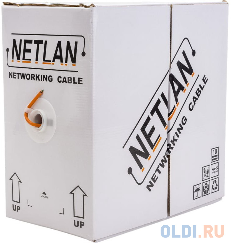 Кабель NETLAN EC-UU004-5E-LSZH-OR U/UTP 4 пары, Кат.5e (Класс D), 100МГц, одножильный, BC (чистая медь), внутренний, LSZH нг(B)-HF, оранжевый, 305м Вид№3