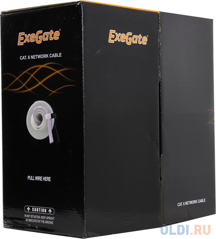 Exegate EX281813RUS Кабель Exegate  UTP4-C6-CU-S23-IN-PVC-GY-305 UTP 4 пары кат.6  медь, 23AWG, бухта 305м, серый PVC exegate ex256745rus кабель utp 2 пары кат 5e exegate cca 24awg бухта 305м серый pvc