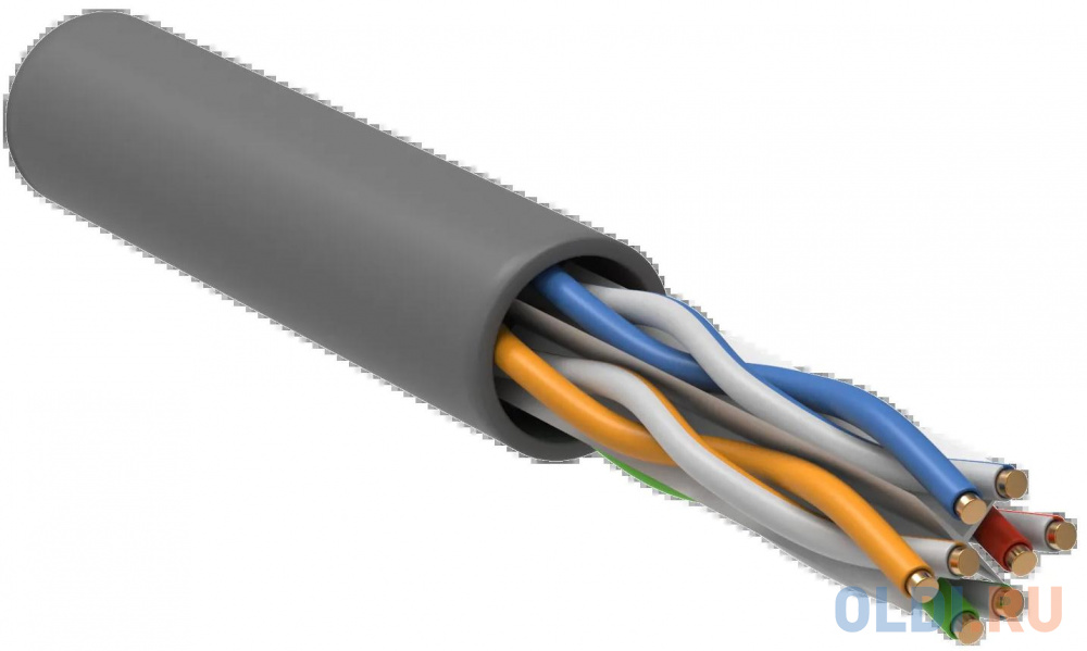ITK LC1-C6A04-121 Кабель связи витая пара U/UTP, кат.6A 4 x 2 x 23AWG solid, LSZH, 305м, серый ft sfp28 cabp awg26 1 кабель dac copper cable 25g sfp28 to sfp28 26awg витая пара 1m