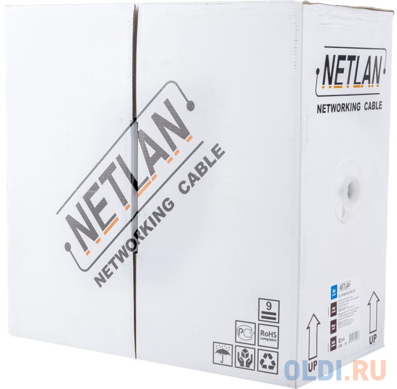 Кабель NETLAN EC-UF004-5E-PVC-GY F/UTP 4 пары, Кат.5e (Класс D), 100МГц, внутренний, PVC нг(B), серый, 305м Вид№2