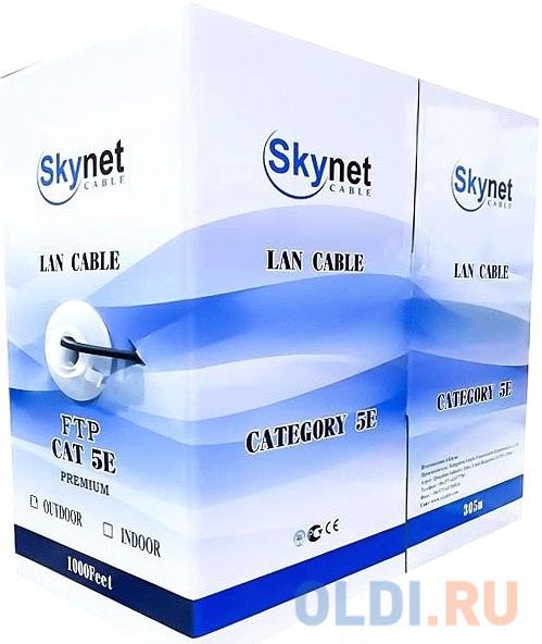 Кабель UTP indoor 4 пары категория 5e Skynet одножильный медь 305 м серый кабель neomax nm10001 utp 4 пары категория 5е 305 м медный