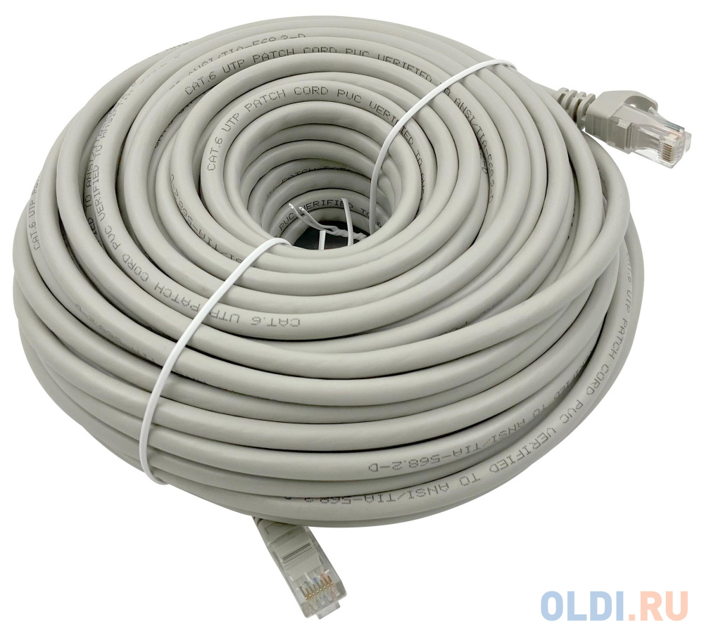 Патч-корд Buro UTP 4 пары cat6 CCA molded 30м серый RJ-45 (m)-RJ-45 (m) Вид№3