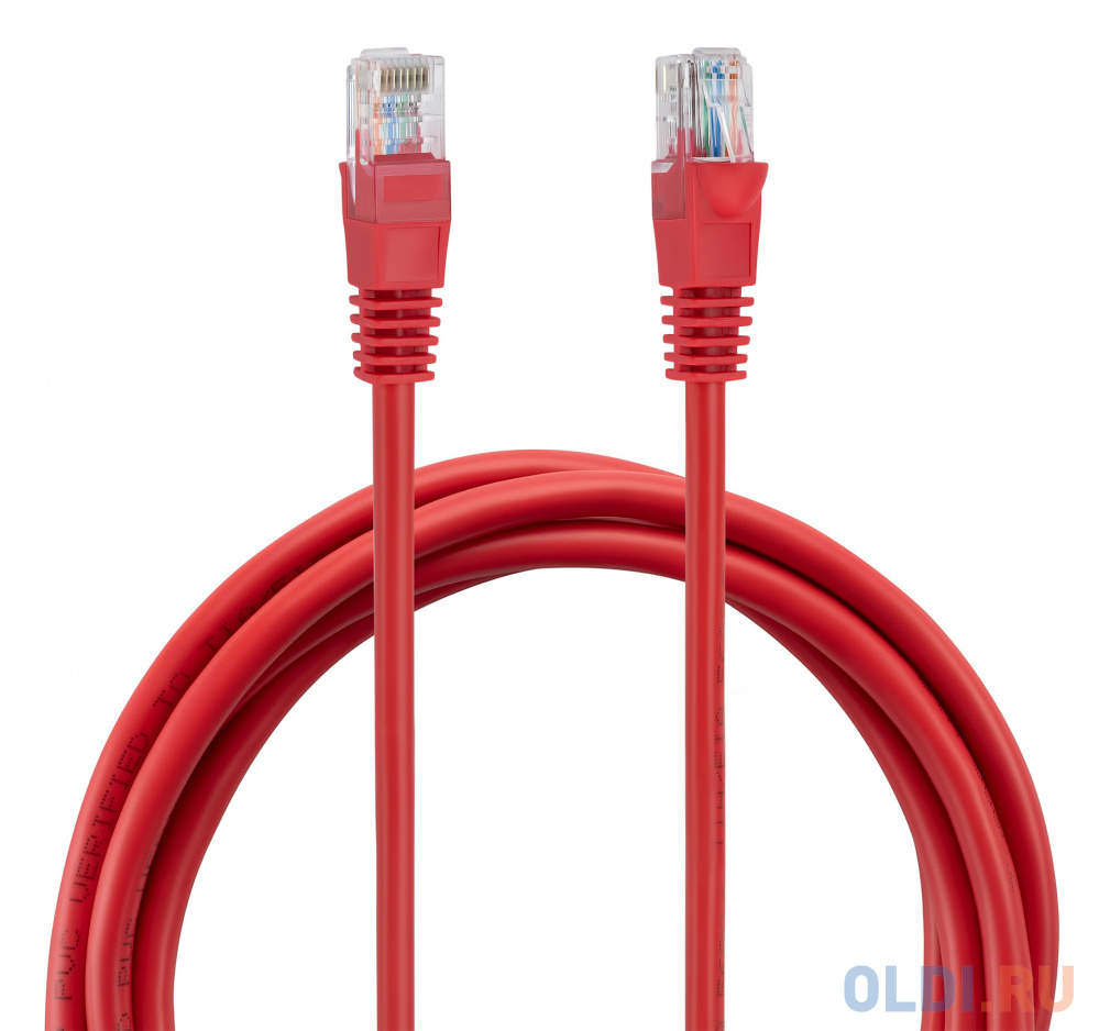 Патч-корд Buro UTP 4 пары cat5E CCA molded 1.5м красный RJ-45 (m)-RJ-45 (m) Вид№2